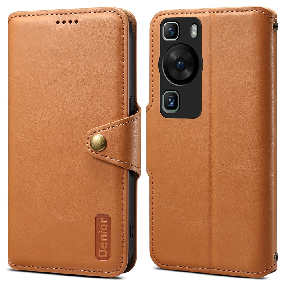 DENIOR För Huawei P60 / P60 Pro Plånboksfodral Lädermobilskal Magnetlås