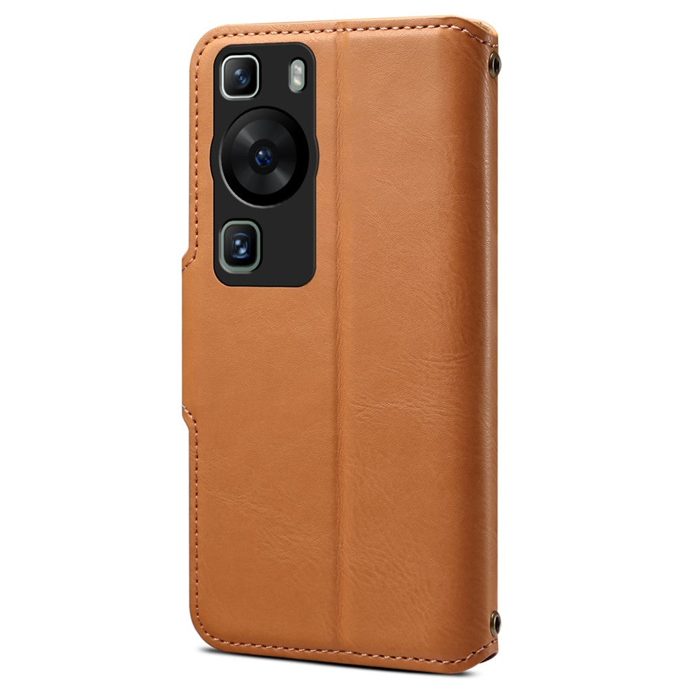 DENIOR För Huawei P60 / P60 Pro Plånboksfodral Lädermobilskal Magnetlås