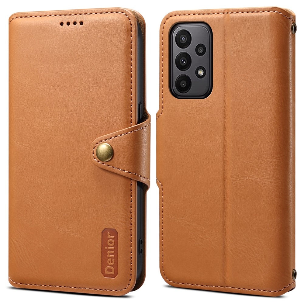 DENIOR For Samsung Galaxy A23 4G / A23 5G (Global Version) Lædercover Pung med Koskindstekstur