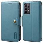 DENIOR För Samsung Galaxy A23 4G / A23 5G (Global Version) Läderfodral Plånboksfodral med Kohudstruktur