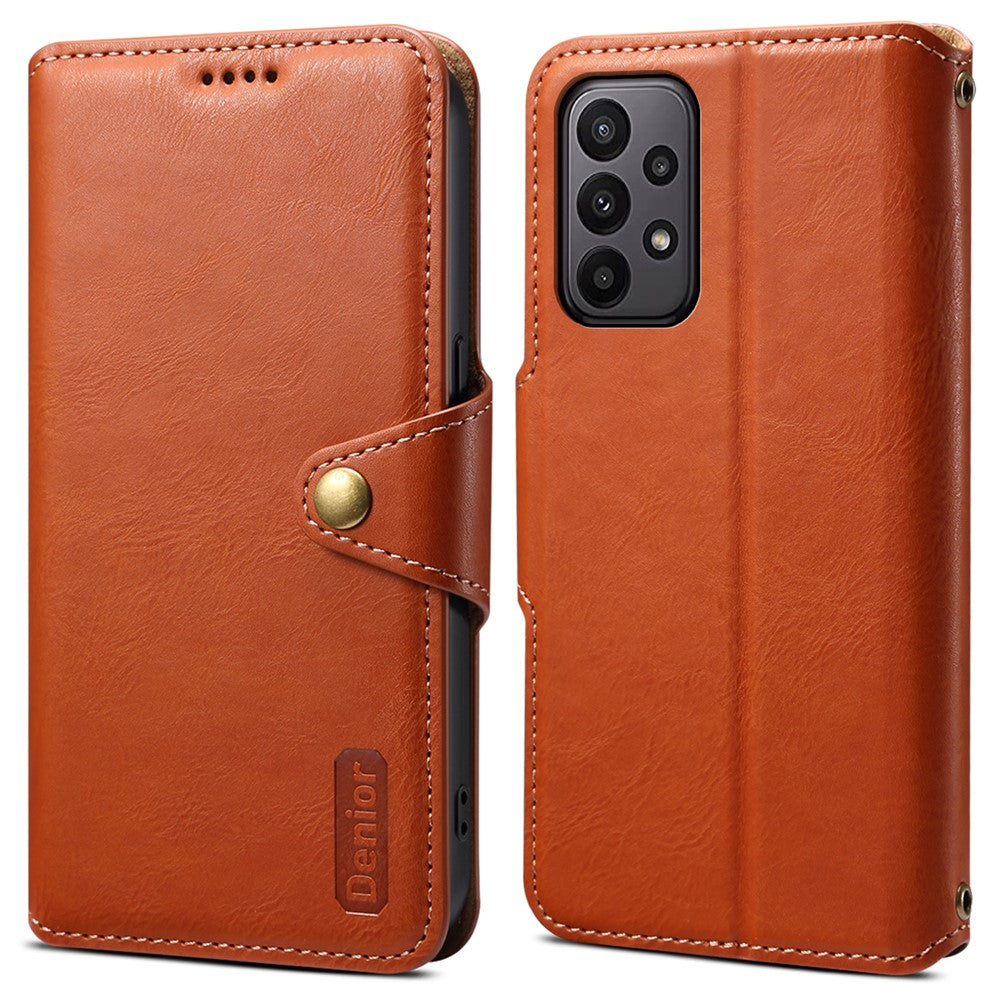DENIOR For Samsung Galaxy A23 4G / A23 5G (Global Version) Lædercover Pung med Koskindstekstur