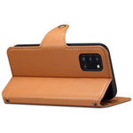 DENIOR For Samsung Galaxy A31 Case Cowhide Texture PU Leather Folio Flip Wallet Cover
