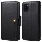 DENIOR For Samsung Galaxy A31 Case Cowhide Texture PU Leather Folio Flip Wallet Cover