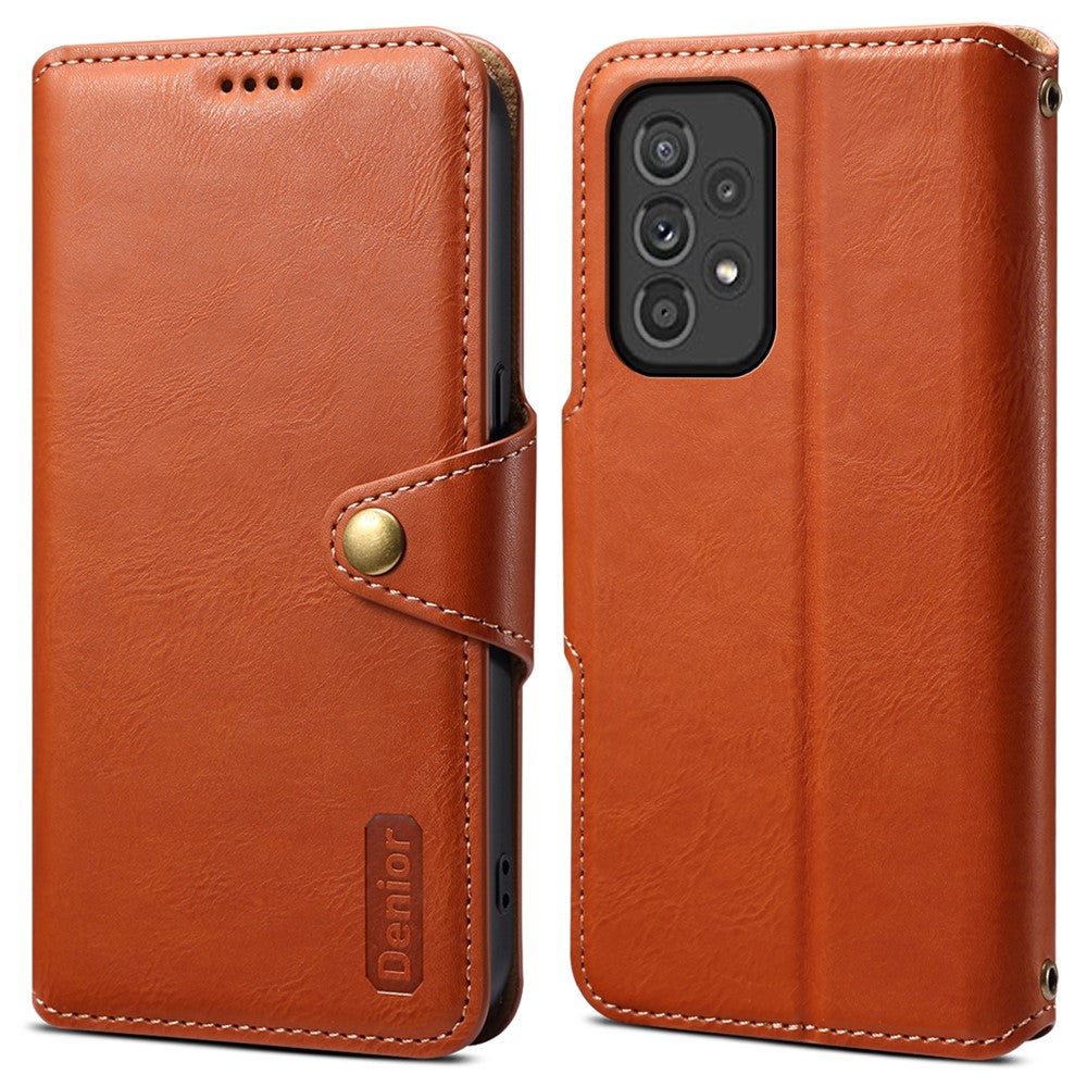 DENIOR För Samsung Galaxy A33 5G Plånboksfodral PU-läder Stoppsäkert mobilfodral