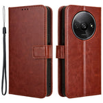 For Xiaomi Redmi A3 4G / Poco C61 4G Wallet Case Crazy Horse Texture Leather Phone Cover Viewing Stand