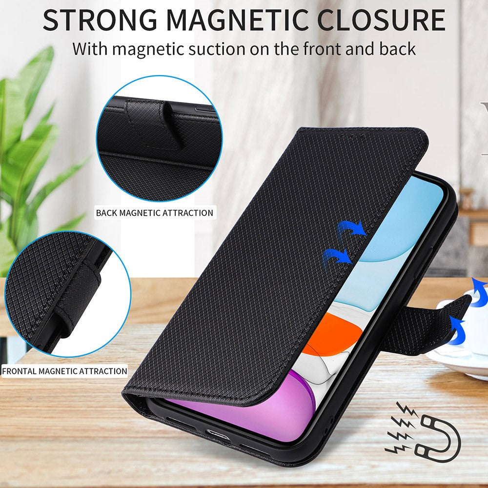 For Xiaomi Redmi A3 4G / Poco C61 4G Case Diamond Texture Flip Folio Leather Cell Phone Cover