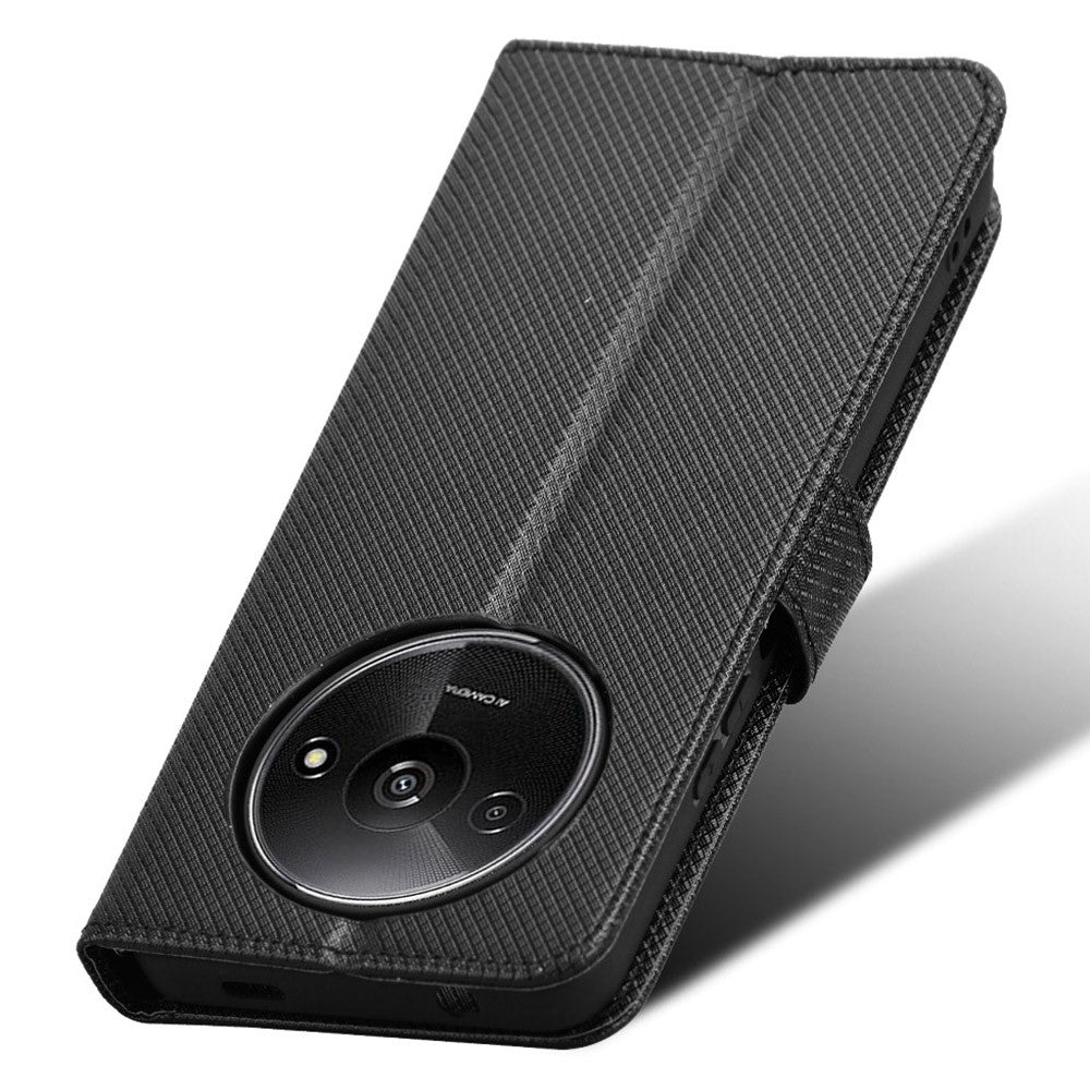 For Xiaomi Redmi A3 4G / Poco C61 4G Case Diamond Texture Flip Folio Leather Cell Phone Cover