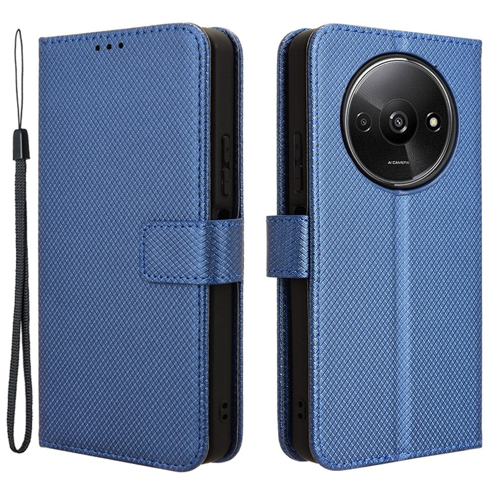 For Xiaomi Redmi A3 4G / Poco C61 4G Case Diamond Texture Flip Folio Leather Cell Phone Cover