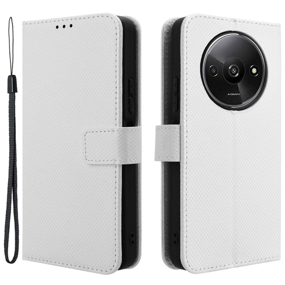 For Xiaomi Redmi A3 4G / Poco C61 4G Case Diamond Texture Flip Folio Leather Cell Phone Cover