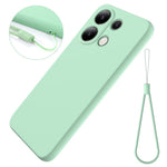 For Xiaomi Redmi Note 13 Pro 4G / Poco M6 Pro 4G Case Soft Touch Liquid Silicone Phone Cover with Strap