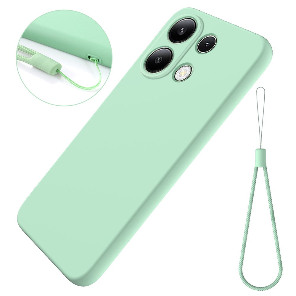 For Xiaomi Redmi Note 13 Pro 4G / Poco M6 Pro 4G Case Soft Touch Liquid Silicone Phone Cover with Strap