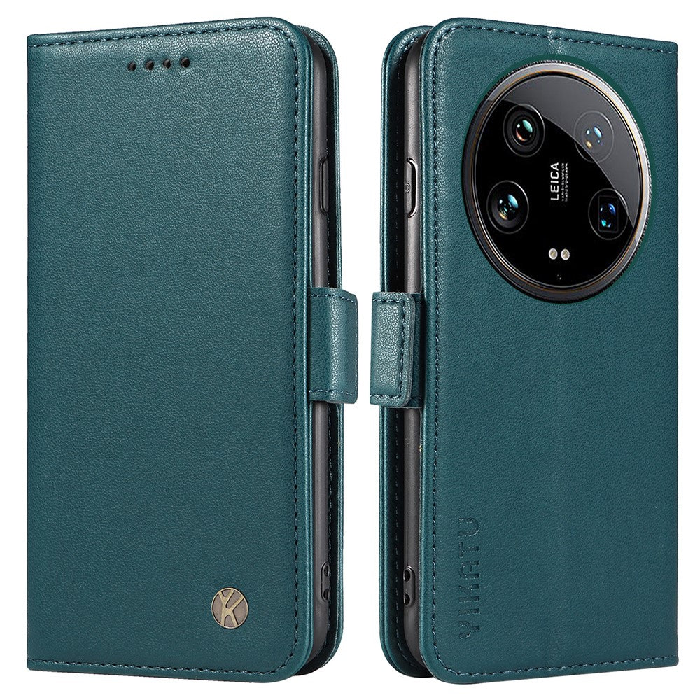 YIKATU YK-003 For Xiaomi 14 Ultra Case Anti-Scratch Leather Wallet Phone Cover