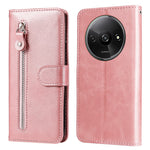 For Xiaomi Redmi A3 / Poco C61 4G Magnetic Case Zipper Pocket Phone Cover with Calf Texture