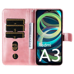For Xiaomi Redmi A3 / Poco C61 4G Magnetic Case Zipper Pocket Phone Cover with Calf Texture