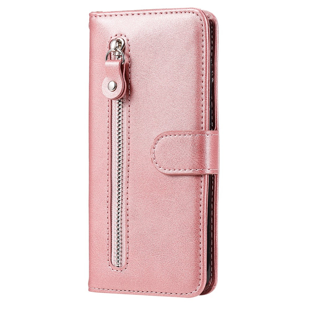 For Xiaomi Redmi A3 / Poco C61 4G Magnetic Case Zipper Pocket Phone Cover with Calf Texture