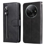 For Xiaomi Redmi A3 / Poco C61 4G Magnetic Case Zipper Pocket Phone Cover with Calf Texture