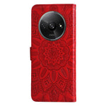 For Xiaomi Redmi A3 / Poco C61 4G Cell Phone Case Imprinted Flower Stand Cover with Handy Strap