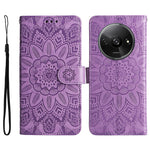 For Xiaomi Redmi A3 / Poco C61 4G Cell Phone Case Imprinted Flower Stand Cover with Handy Strap