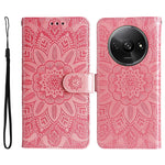 For Xiaomi Redmi A3 / Poco C61 4G Cell Phone Case Imprinted Flower Stand Cover with Handy Strap