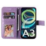 For Xiaomi Redmi A3 4G / Poco C61 4G Case Floral Pattern PU Leather Wallet Stand Phone Cover