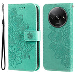 For Xiaomi Redmi A3 4G / Poco C61 4G Case Floral Pattern PU Leather Wallet Stand Phone Cover