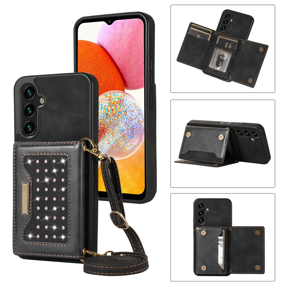 Samsung Galaxy A14 5G / 4G-skal RFID-blockerande plånbok läderbelagt TPU-mobilskal