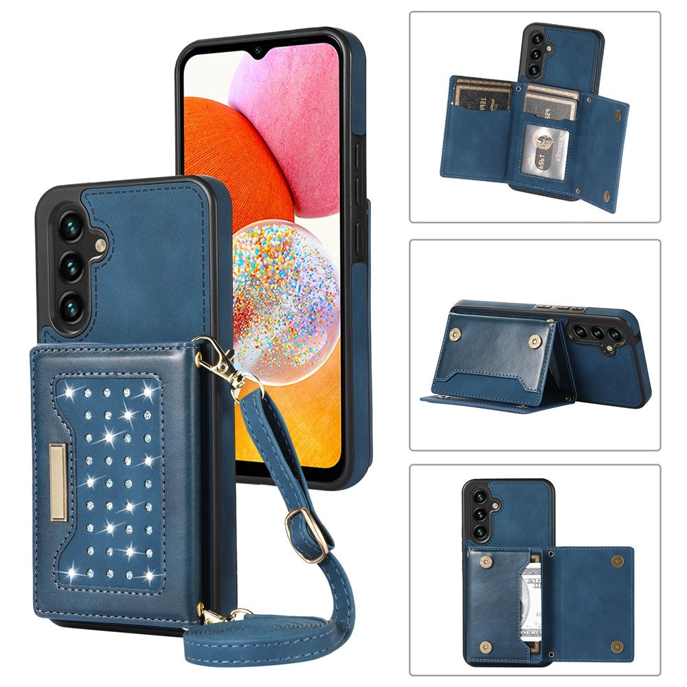 Samsung Galaxy A14 5G / 4G-skal RFID-blockerande plånbok läderbelagt TPU-mobilskal