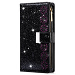 Xiaomi Redmi Note 13 5G-skal med dragkedja, plånbok i PU-läder, glitter, mobilskal
