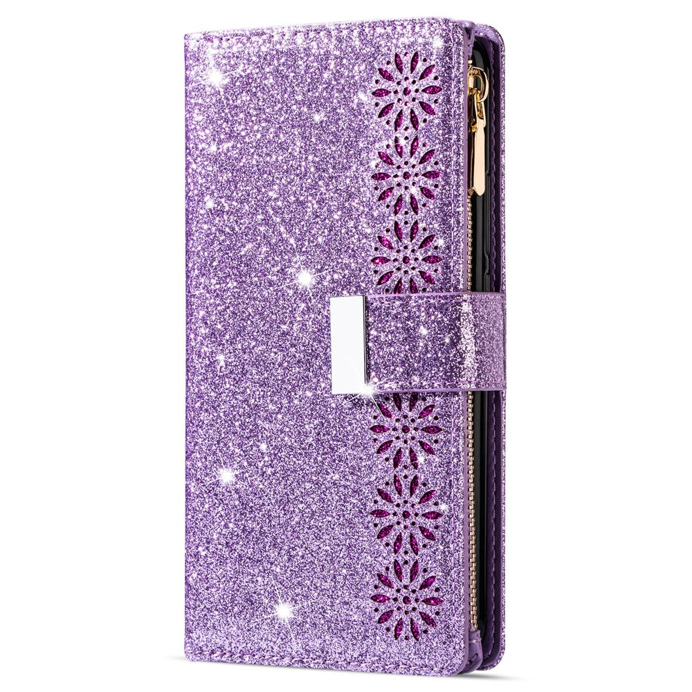 Til Samsung Galaxy A24 4G (162.1 x 77.6 x 8.3mm) Etui Pung Stjernehimmel Udskåret Lædercover