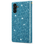 For Samsung Galaxy A15 4G / 5G Case Zipper Pocket PU Leather Wallet Glittery Phone Cover