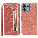 For Xiaomi Redmi Note 13 5G Case Stand Glitter Phone Leather Cover Zipper Pocket