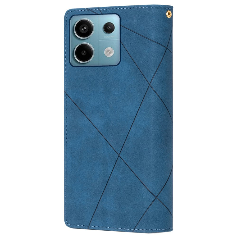 Color Splicing Case for Xiaomi Redmi Note 13 5G Phone Cover Zipper Pocket Wallet Shell