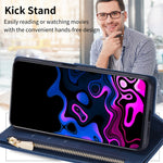 Color Splicing Case for Xiaomi Redmi Note 13 5G Phone Cover Zipper Pocket Wallet Shell
