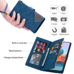Color Splicing Case for Xiaomi Redmi Note 13 5G Phone Cover Zipper Pocket Wallet Shell