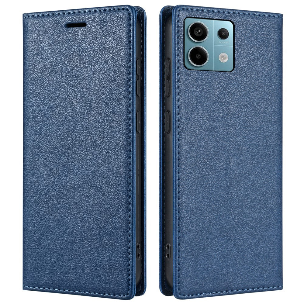 BKS-001 För Xiaomi Redmi Note 13 5G Skal Fallsäkert Läderfodral med Magnetstängning