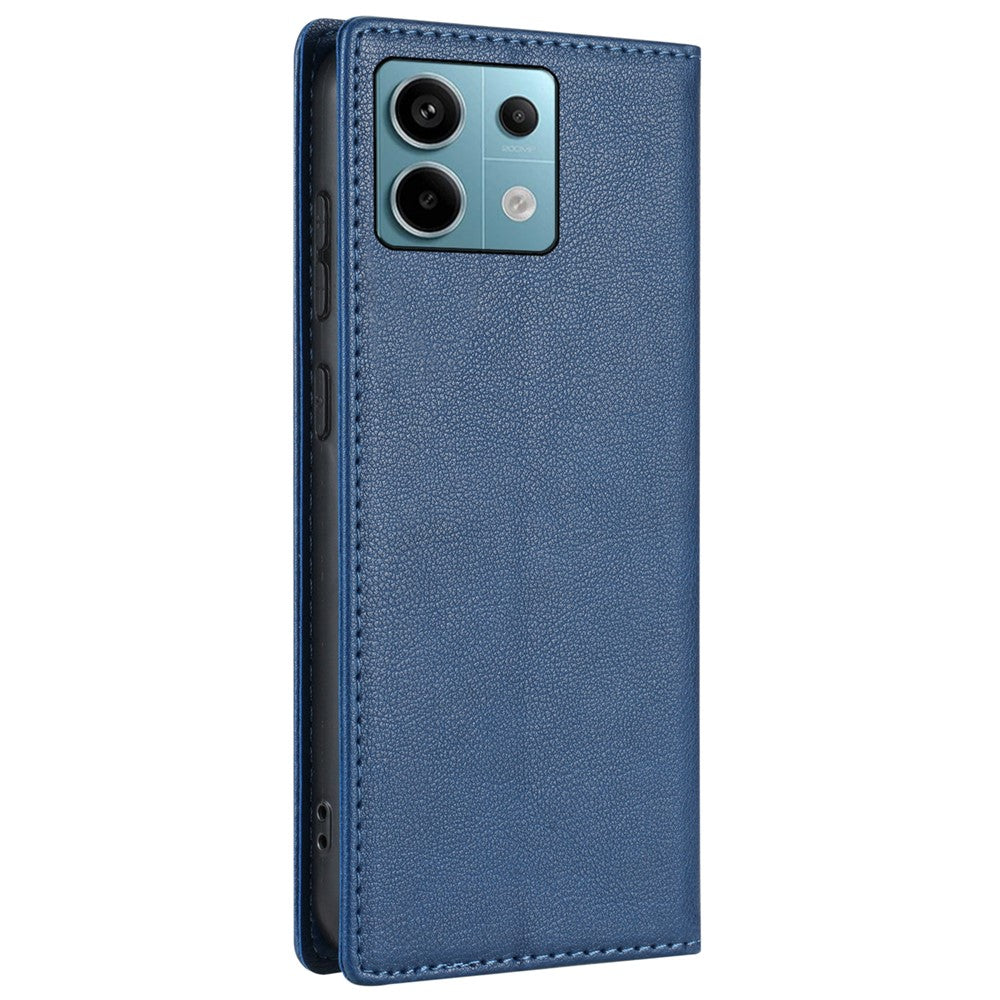 BKS-001 För Xiaomi Redmi Note 13 5G Skal Fallsäkert Läderfodral med Magnetstängning