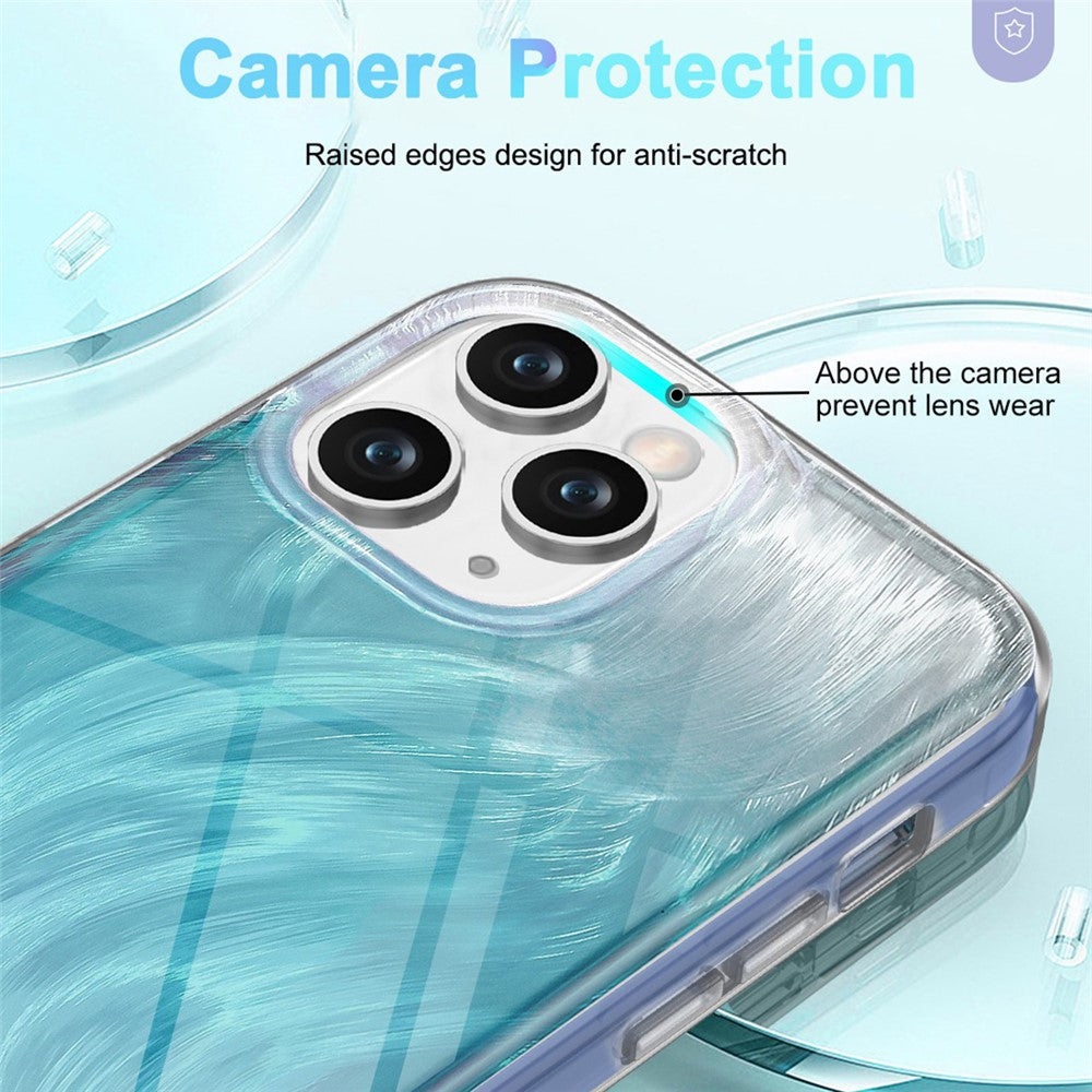 Til iPhone 11 Pro Max PC+TPU-etui med fjerner med gradientmønster og stødsikker bagside