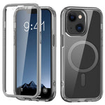 For iPhone 14 Case Compatible with MagSafe PC + TPU Clear Phone Cover with PET Screen Film