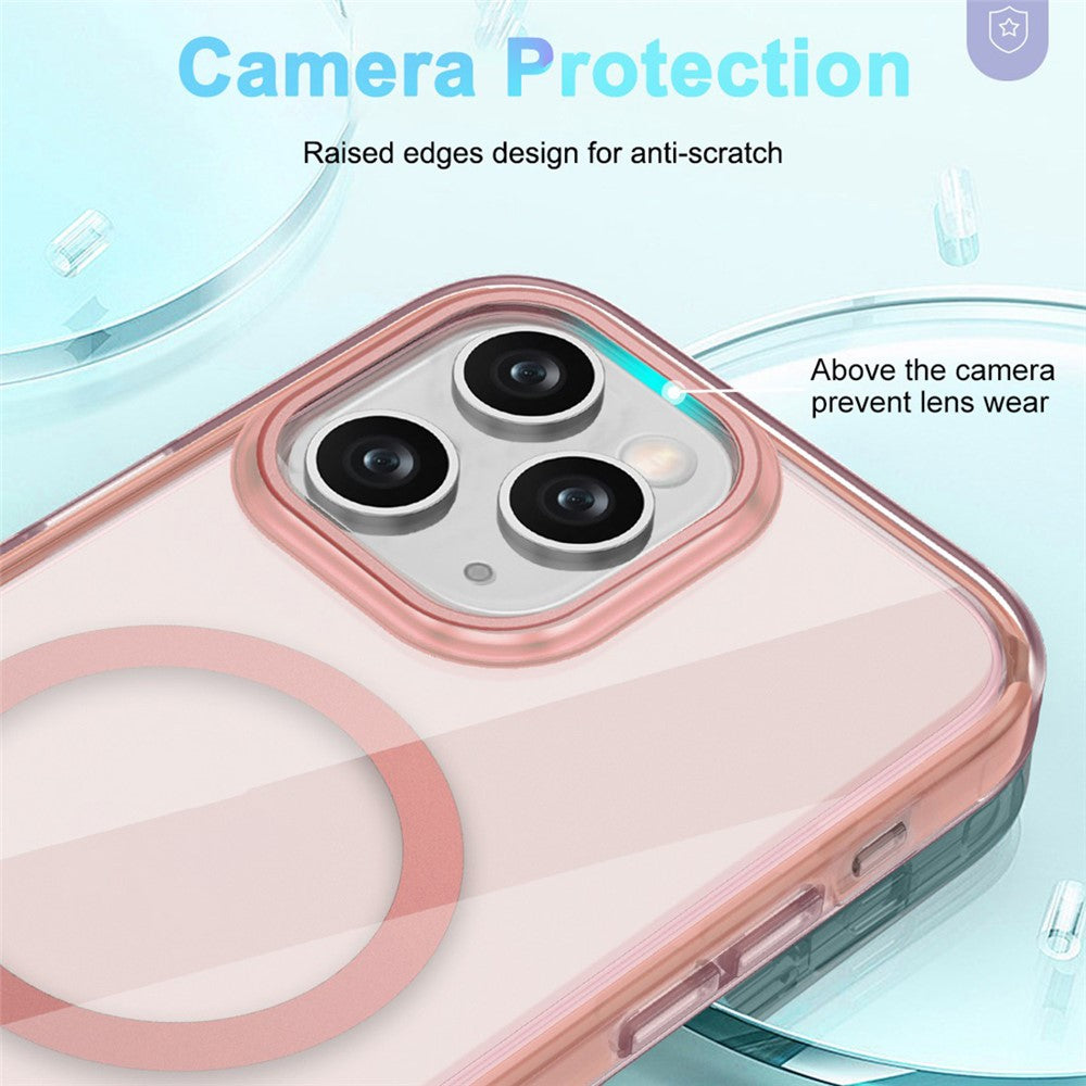 For iPhone 11 Pro Max Case Compatible with MagSafe PC + TPU Clear Phone Cover with PET Screen Film