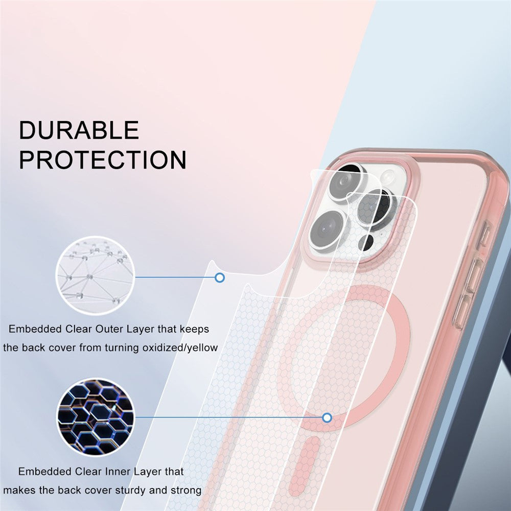 Til iPhone 12 / 12 Pro etui kompatibelt med MagSafe PC + TPU gennemsigtigt telefoncover med PET skærmfilm