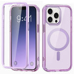 Til iPhone 12 / 12 Pro etui kompatibelt med MagSafe PC + TPU gennemsigtigt telefoncover med PET skærmfilm