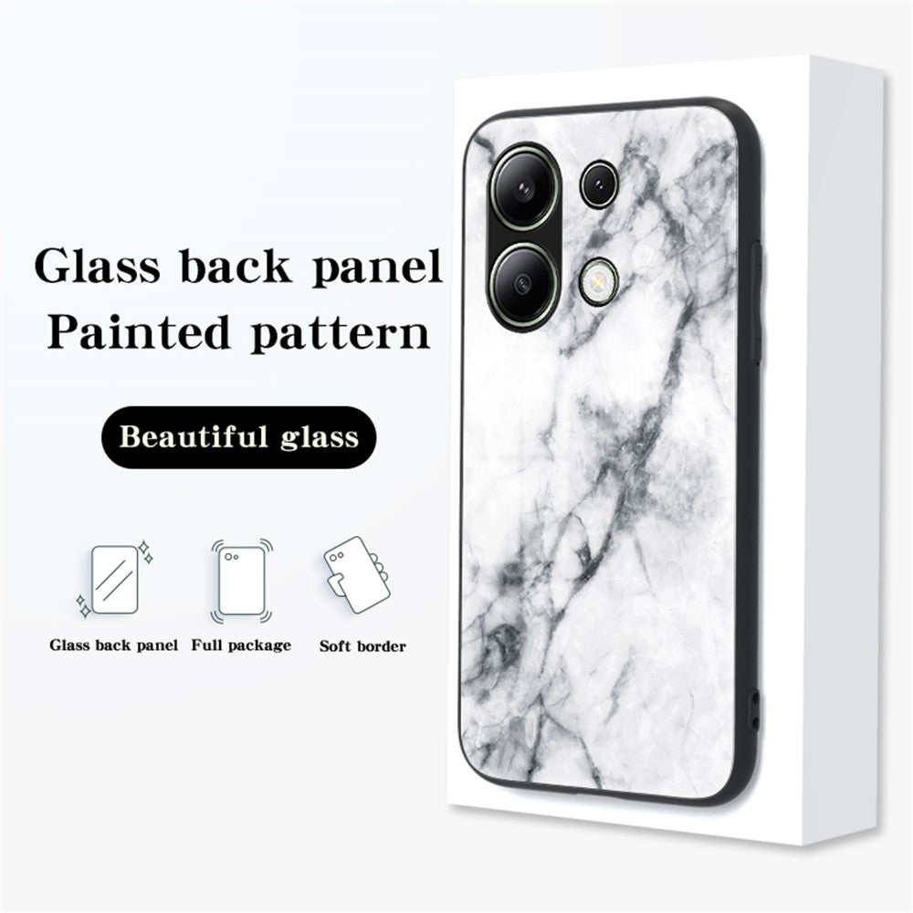 Xiaomi Redmi Note 13 4G Anti-fall-mobilskal Härdat glasfodral Marmormönster mobilskal