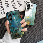 Xiaomi Redmi Note 13 4G Anti-fall-mobilskal Härdat glasfodral Marmormönster mobilskal