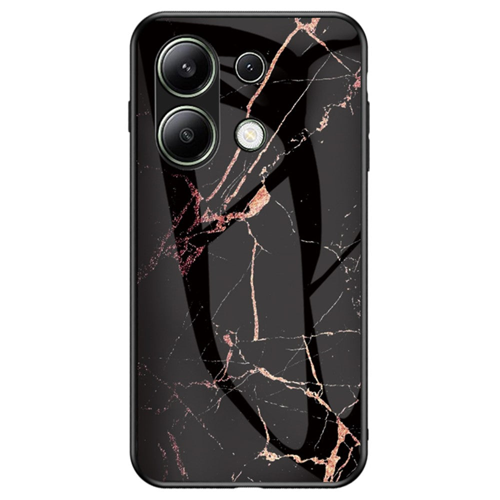 Xiaomi Redmi Note 13 4G Anti-fall-mobilskal Härdat glasfodral Marmormönster mobilskal