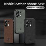 ANNYOJO För Xiaomi Redmi Note 13 4G Skal Läder+PC+TPU Stötdämpande mobilskal