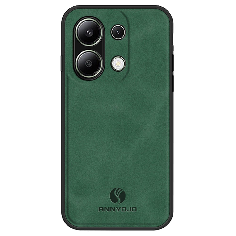 ANNYOJO För Xiaomi Redmi Note 13 4G Skal Läder+PC+TPU Stötdämpande mobilskal