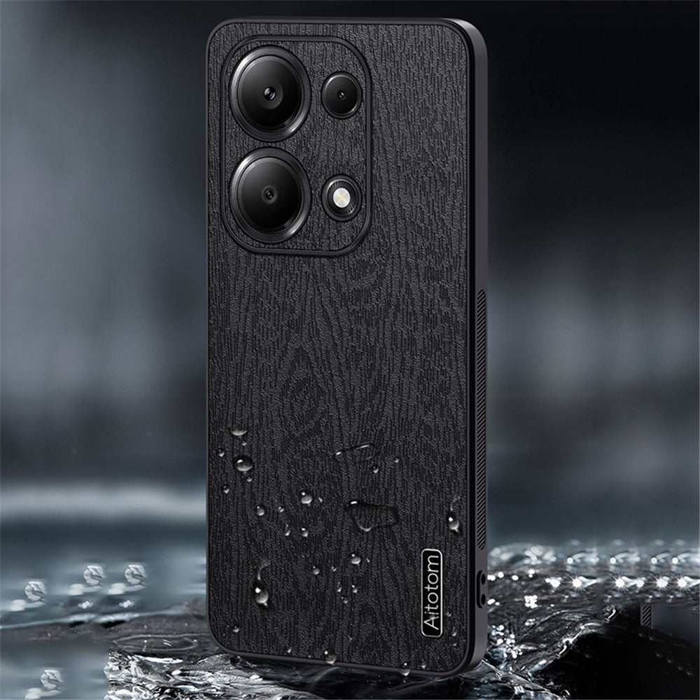 For Xiaomi Redmi Note 13 Pro 4G / Poco M6 Pro 4G Case Wood Texture Shockproof Phone Guard Cover