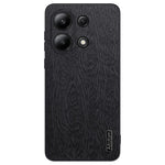 For Xiaomi Redmi Note 13 4G Case Wood Texture Leather Coated PC+TPU Phone Cover