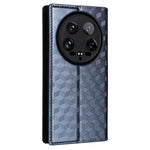 For Xiaomi 14 Ultra Leather Case Rhombus Imprinted Flip Stand Phone Protector