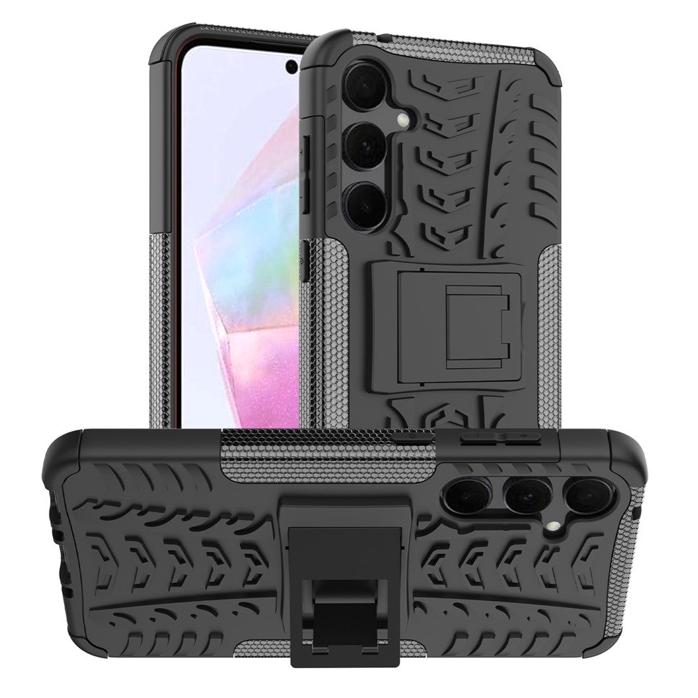 For Samsung Galaxy A35 5G Case Tire Pattern PC+TPU Kickstand Phone Cover